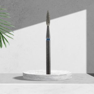 Capat de freza diamantat GeoNailsss „Flacara Ascutita” (albastru ), L-8,0 mm, Ø2,1 mm